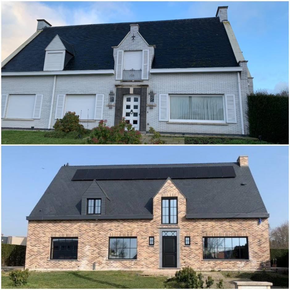 Het huis voor en na de renovatiewerken 